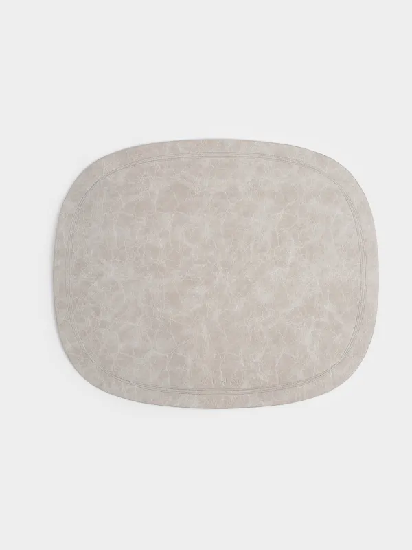 Салфетка под приборы, 33х40 см, ПВХ, фигурная, светло-серая, Rock, image-0