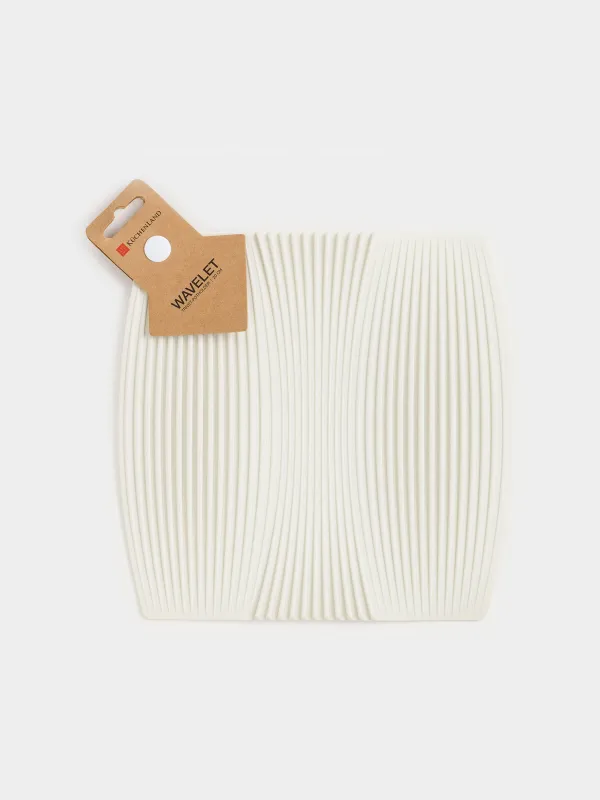 Подставка-прихватка для горячего, 20x20 см, квадратная, силикон, бежевая, Wavelet, image-4