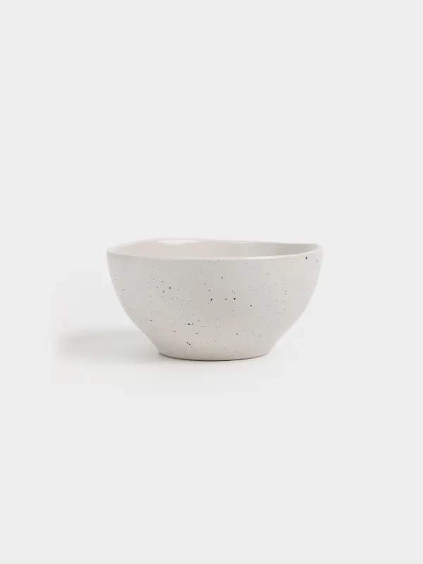 Сервиз обеденный, 6 перс, 18 пр, керамика, молочный, в крапинку, Неровный край, Xoras, image-3