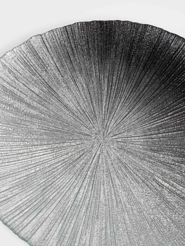 Тарелка обеденная, 28 см, стекло, серебристо-серая, Angle, image-4