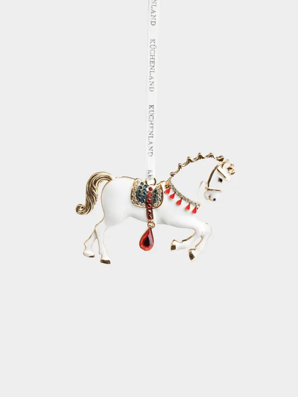 Игрушка елочная, 6 см, Конь на дыбах, Figure horse, image-1