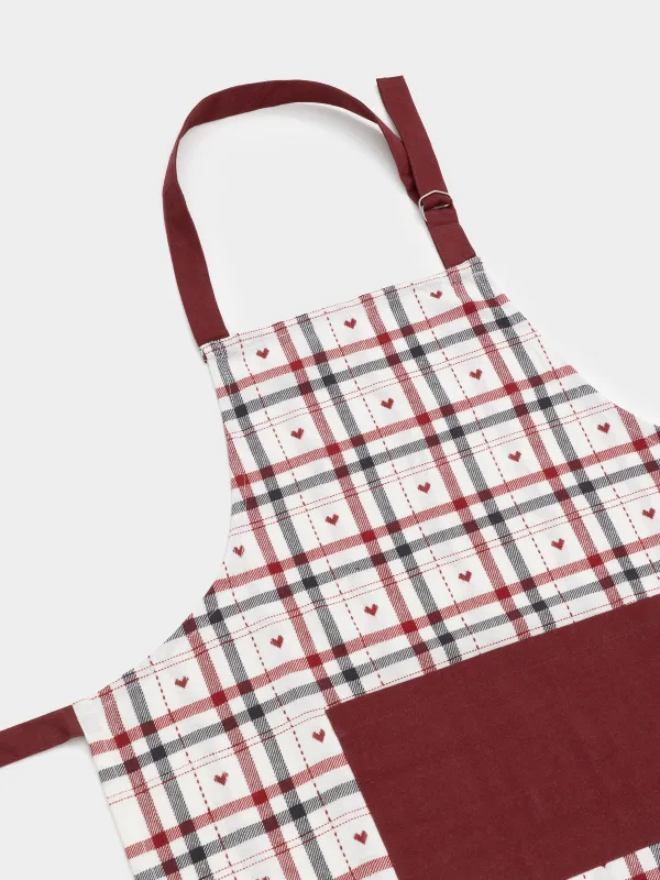 Фартук, 65х85 см, хлопок, молочный, Клетка, Hazel heart, image-1