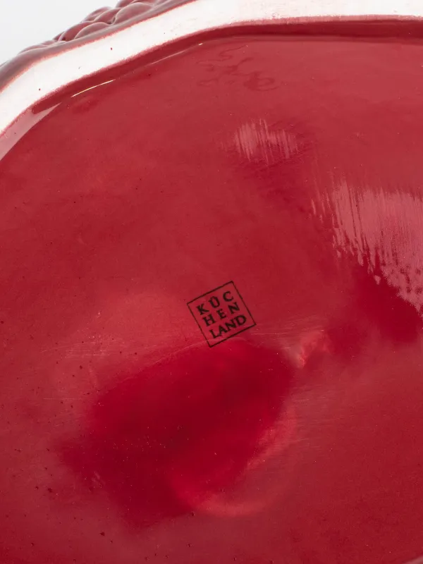 Ваза для фруктов, 24х21 см, керамика, бордово-золотистая, Гранат, Pomegranate, image-3