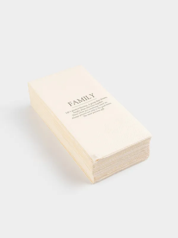 Салфетки бумажные, 33х33 см, 20 шт, прямоугольные, белые, Family, Course, image-1