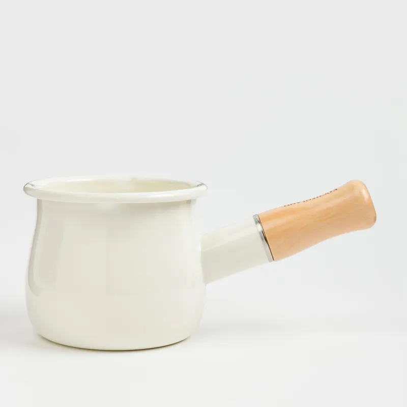 Турка, 550 мл, металл эмалированный/дерево, молочная, Nostalgia