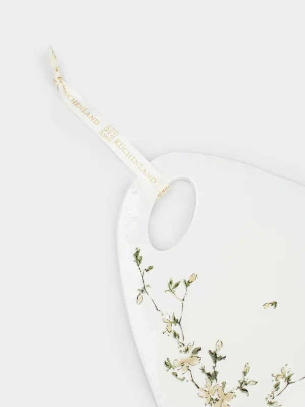 Подставка под горячее, 18х24 см, керамика/пробка, белая, Цветы, Florin, image-2