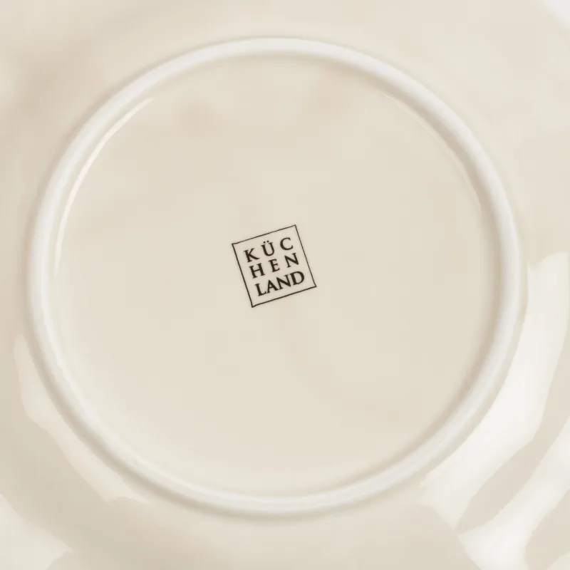 Тарелка десертная, 20 см, фарфор P, молочная, Happiness, Crumple words, image-3