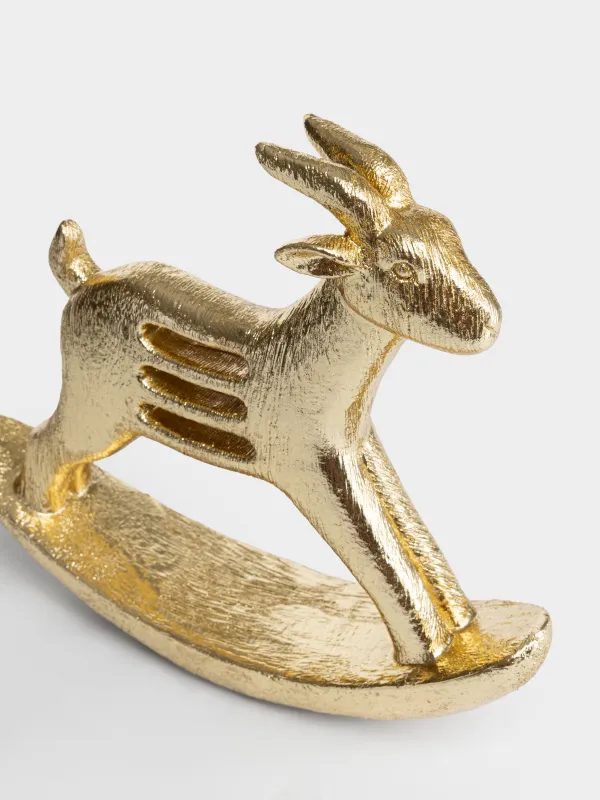 Статуэтка, 26х23 см, Козочка-качалка, Goat gold, image-3