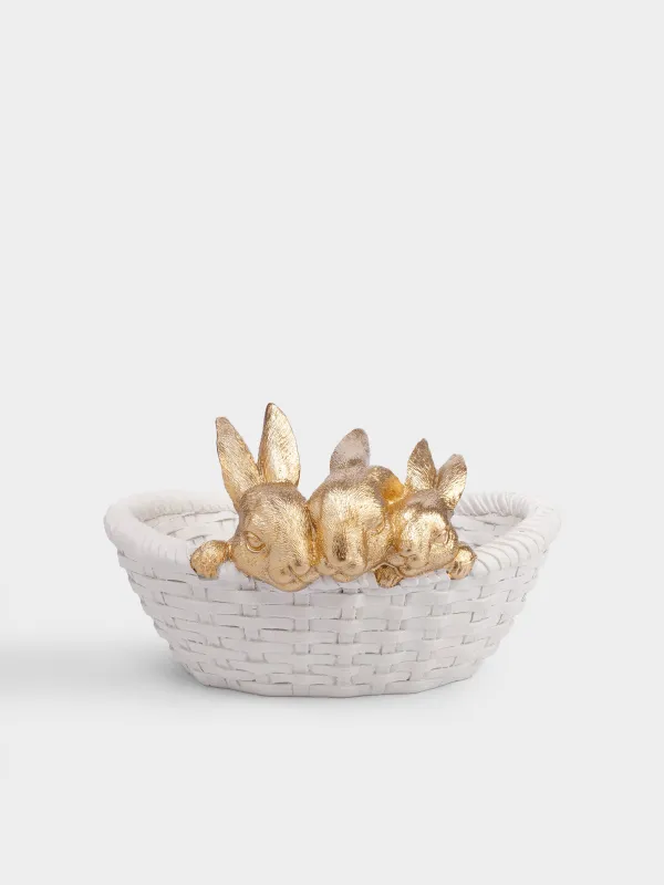 Конфетница, 27х16 см, Кролики в корзине, Rustic Easter, image-0