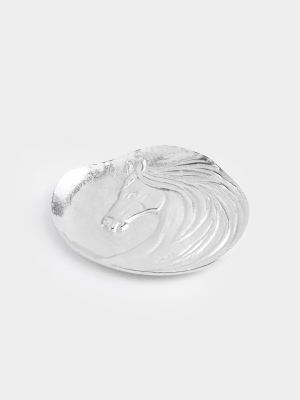 Блюдо декоративное, 18х21 см, Лошадь, Horse silver, image-1