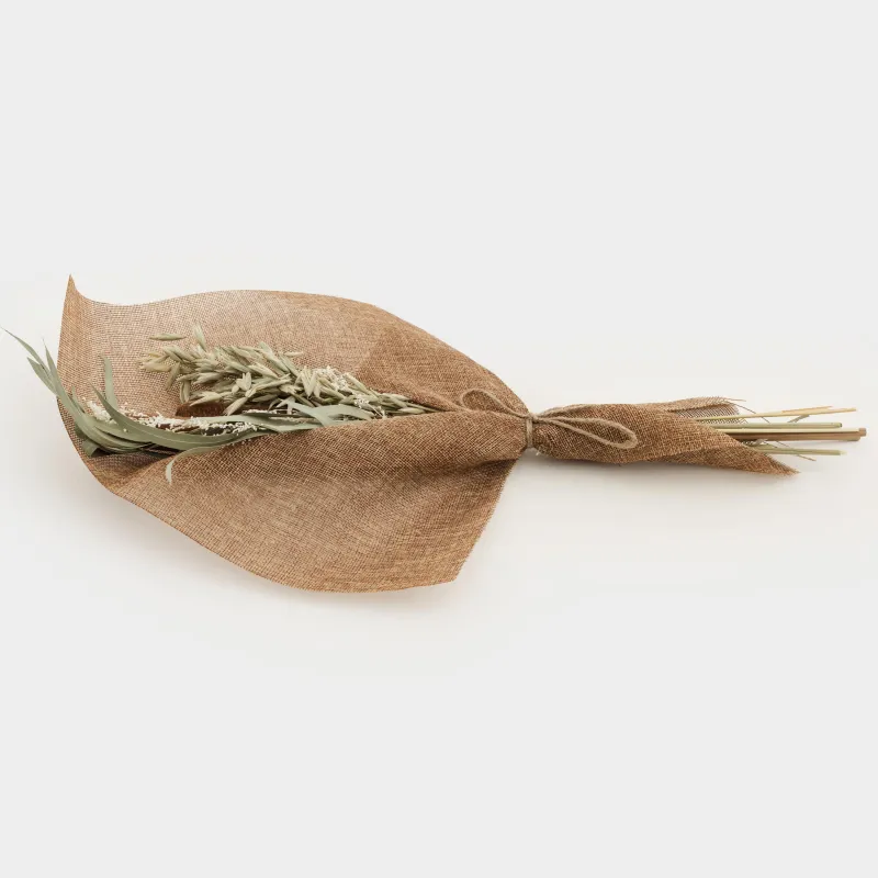 Букет декоративный, 54 см, в мешковине, сухоцветы, Колосья, Dried flower, image-1