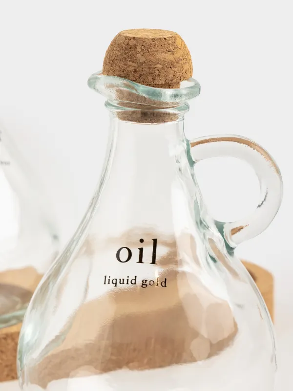 Набор для масла и уксуса, на подставке, Clear cork, image-3