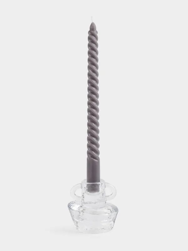 Подсвечник, 7 см, для тонкой свечи, стекло, Ripply, image-4