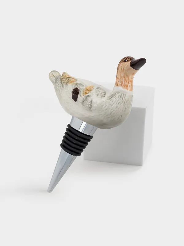 Пробка для винной бутылки, 12 см, металл/керамика D, Утенок, Duck, image-4