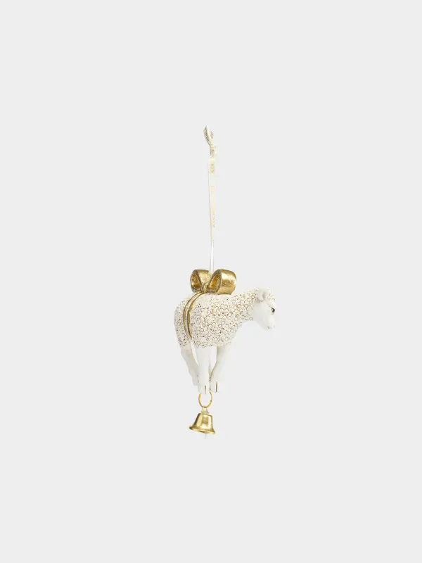 Игрушка елочная, 10 см, Ягненок с колокольчиком, Figure christmas, image-1