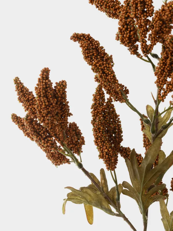 Ветка декоративная, 81 см, пластик/пенопласт, Оранжевое сорго, Slight frost decor, image-3