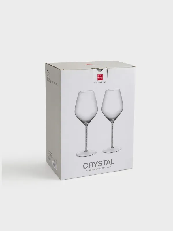 Бокал для вина, 450 мл, 2 шт, стекло/стразы, Crystal shine, image-4