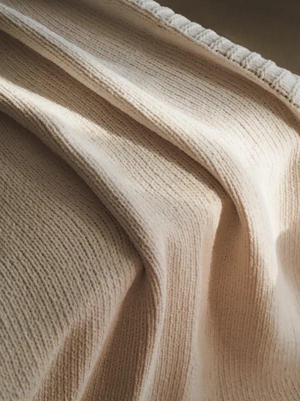 Плед, 130х170 см, с помпонами, шенилл/люрекс, молочный, Chenill, image-2