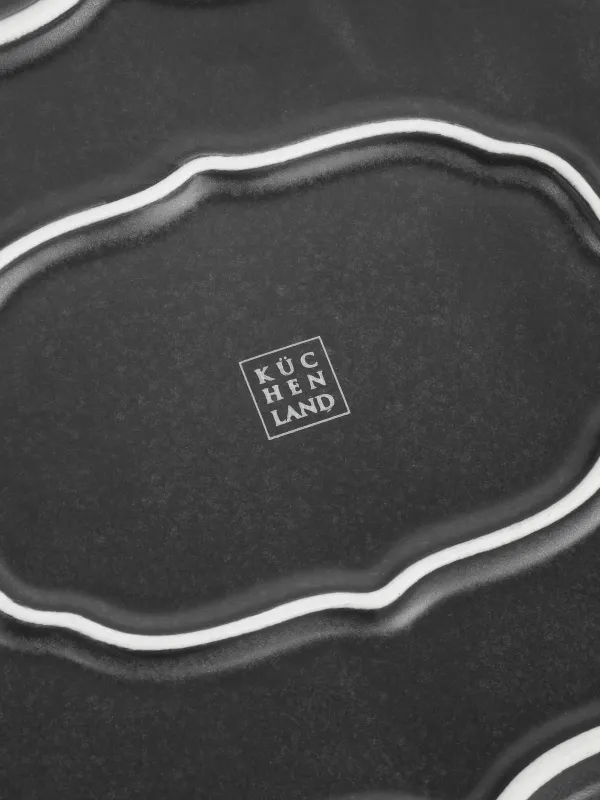 Форма для запекания, 28х18x6 см, керамика, фигурная, черная, Speckled black, image-5