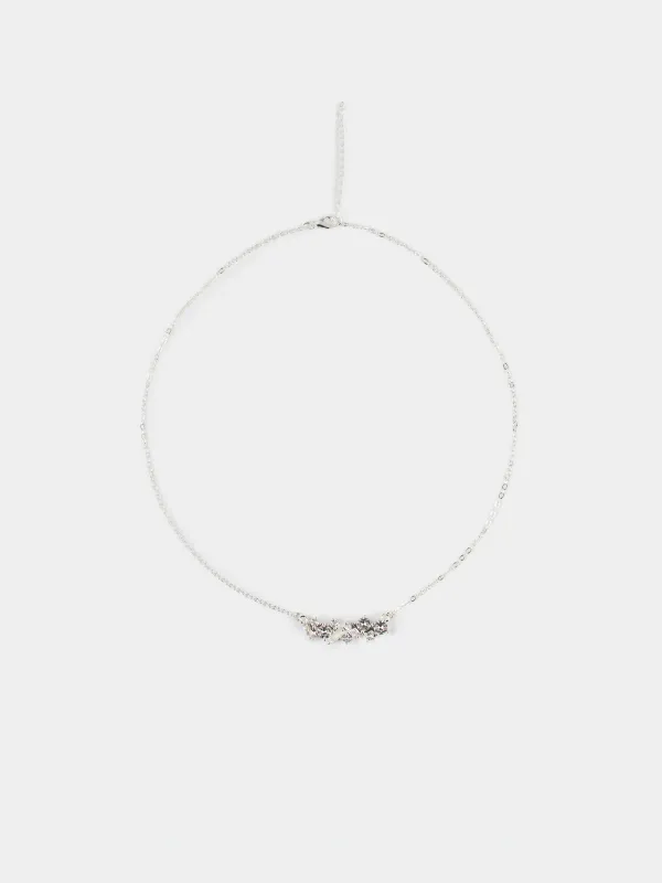 Цепочка, 45 см, с подвеской, металл/циркон, серебристая, Кристаллы, Jewelry crystal, image-0