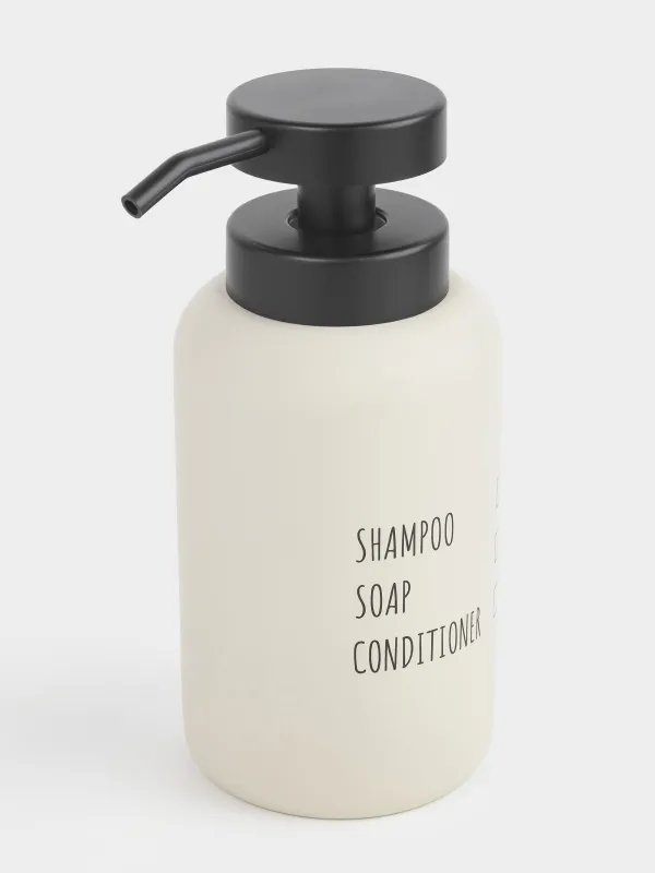 Диспенсер для жидкого мыла, 350 мл, полирезин/пластик, бежевый, Irida, image-1