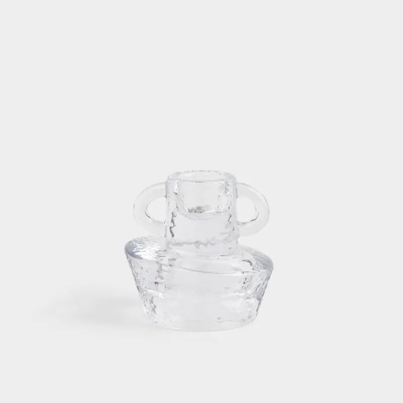 Подсвечник, 7 см, для тонкой свечи, стекло, Ripply