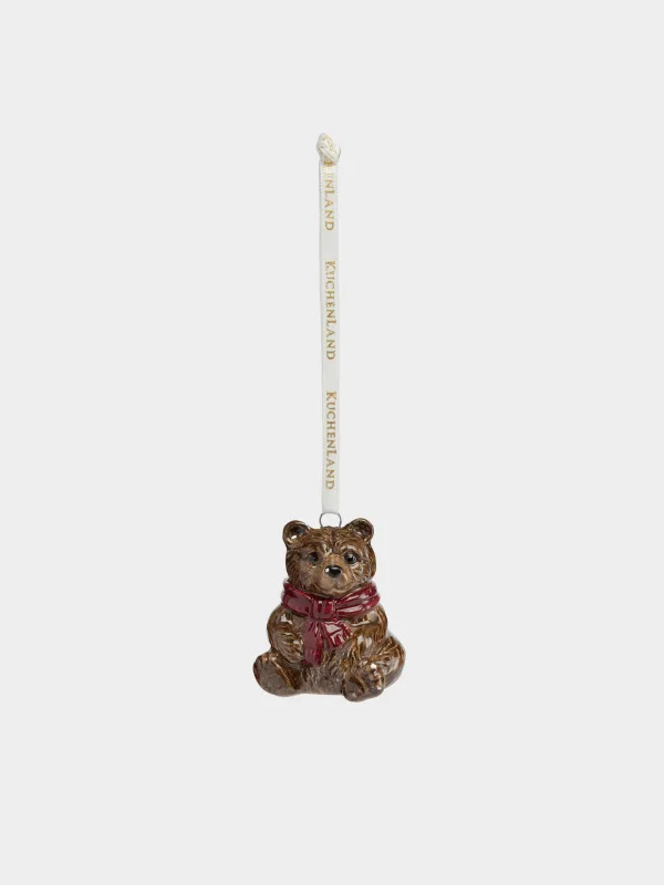 Игрушка елочная, 5 см, Мишка в шарфе, Figure christmas, image-0