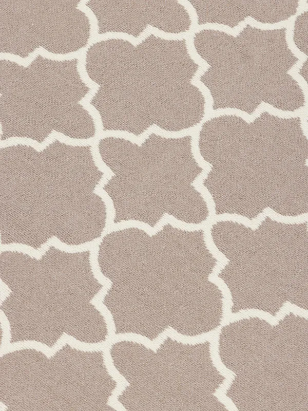 Коврик, 80х200 см, двусторонний, с бахромой, акрил, бежево-коричневый, Четырехлистники, Arabesque, image-2