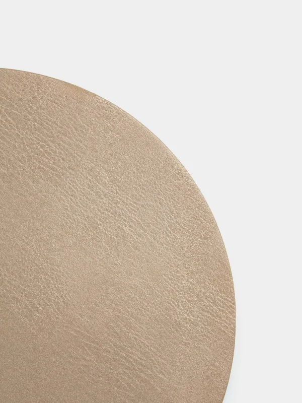 Салфетка под приборы, 33 см, ПВХ, круглая, песочно-бежевая, Rock, image-2