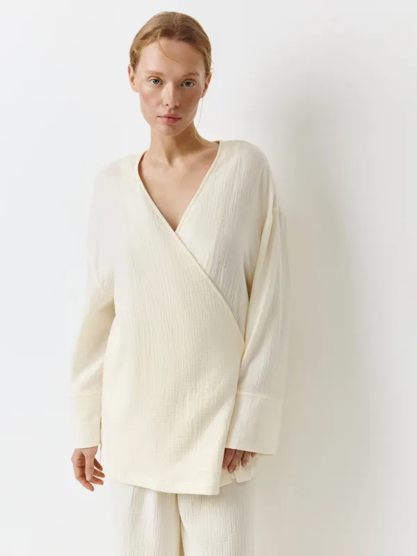 Рубашка женская, домашняя, с длинным рукавом, Allison, image-0