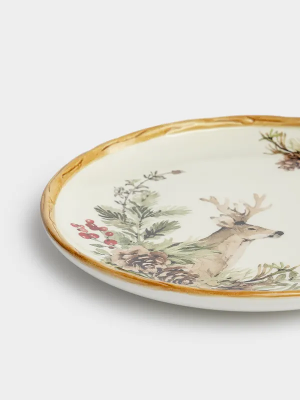 Тарелка закусочная, 22 см, Олень и ягоды, Berries&deer, image-3