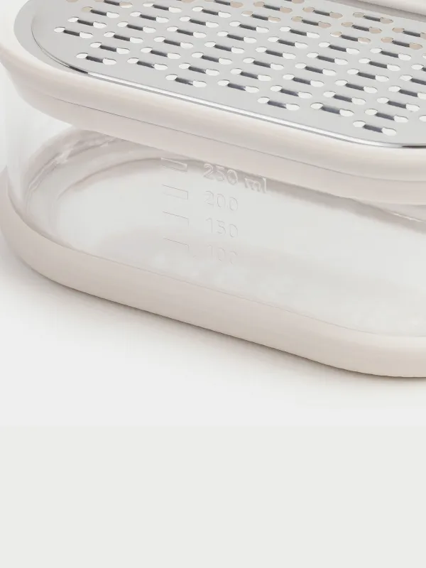 Терка, 14x8 см, с контейнером, сталь/пластик, молочная, Soft kitchen, image-4