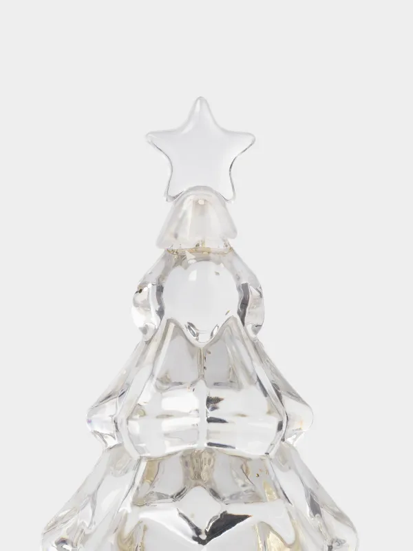 Снежный фонарь, 21 см, с подсветкой, пластик, шампань, Ель с блестками, Champagne style, image-2