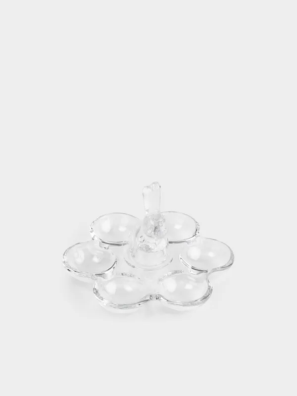 Блюдо пасхальное, 18 см, 6 отд, стекло, Кролик, Clear figure, image-1