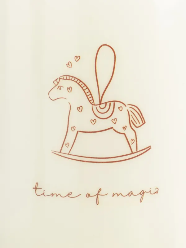 Свеча, 7х9 см, цилиндрическая, молочная, Лошадка, Antique horse, image-2