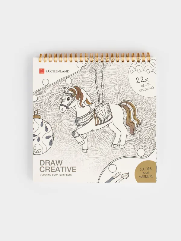 Альбом для раскрашивания, 21х21 см, 22 листа, Лошадка, Draw creative, image-0