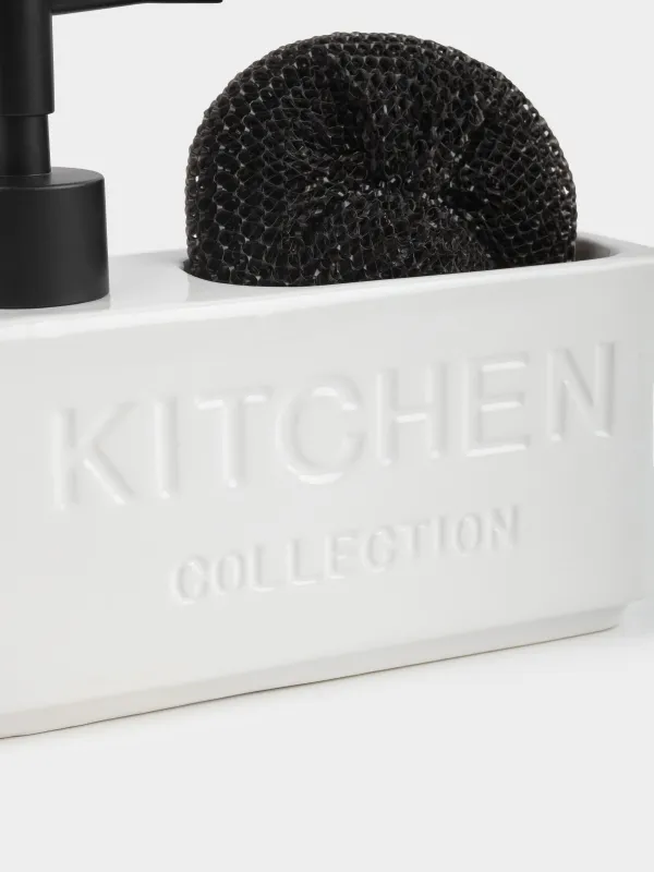 Диспенсер для моющего средства, 400 мл, с губкой, Ceramo, image-5