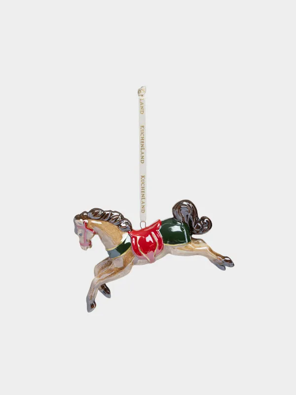 Игрушка елочная, 12x см, с перламутром, Лошадь, Figure horse, image-0