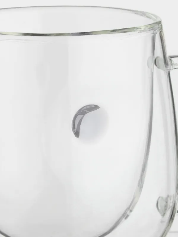 Кружка, 280 мл, стекло Б, Серая точка, Air decor, image-4