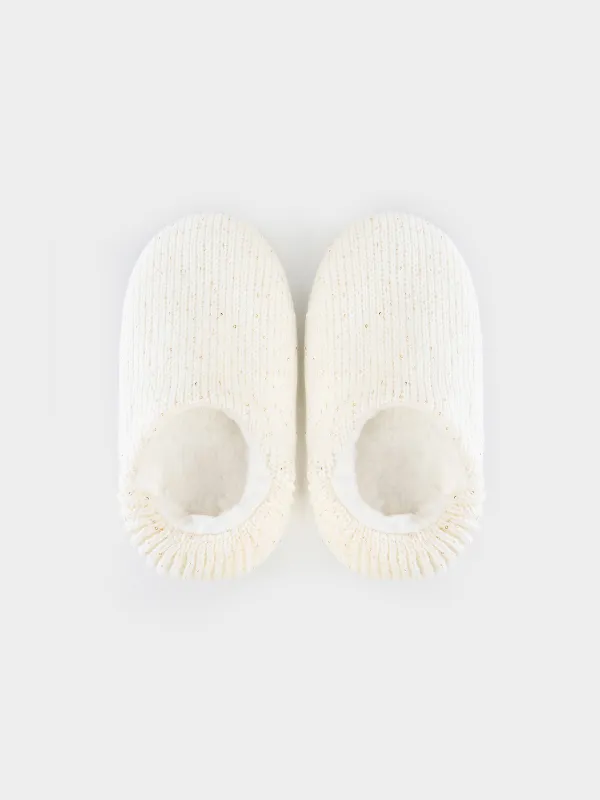 Тапочки-носки вязаные утепленные с люрексом, Knitted soft, image-1