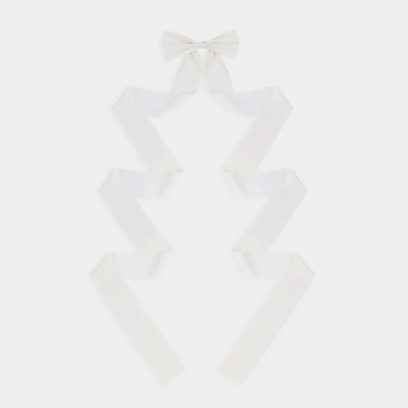 Украшение декоративное, 45x270 см, на клипсе, полиэстер, молочное, Бант, Bow velvet