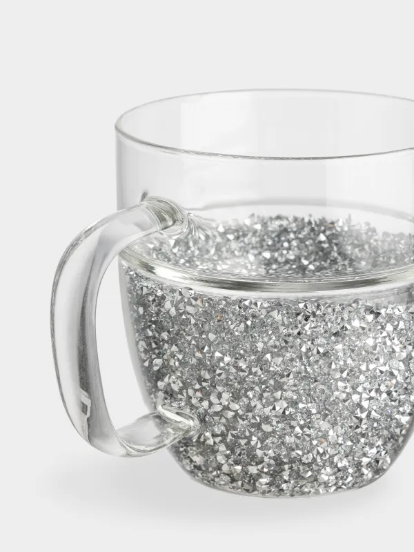 Кружка, 300 мл, с серебристыми кристаллами, Favor crystal, image-3