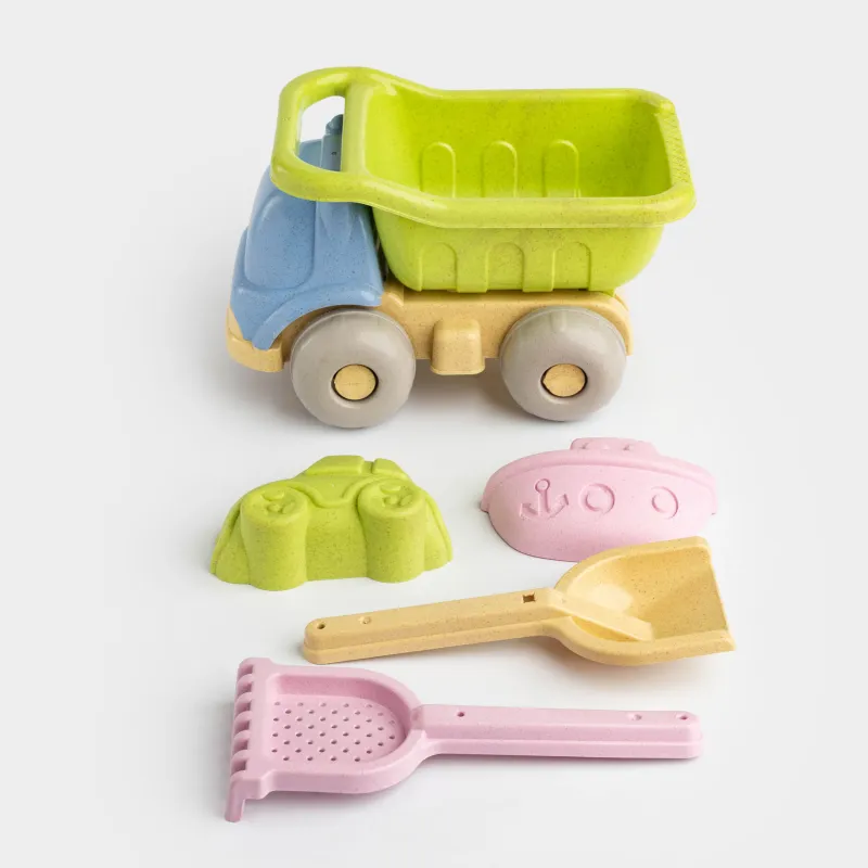 Набор игровой для песка, 5 пр, с игрушкой, пластик, цветной, Грузовик, Sunny, image-4