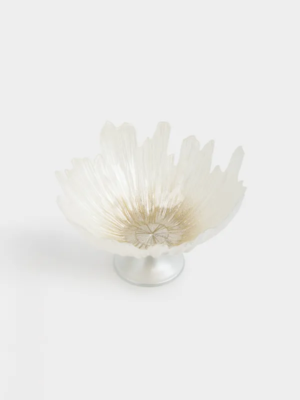 Ваза для фруктов, 26х17 см, на ножке, стекло Р, молочная/шампань, Verge, image-1