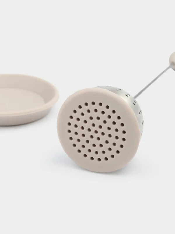 Сито для заваривания чая, 18 см, сталь/силикон, серебристо-бежевое, Метеор, Meteor, image-4