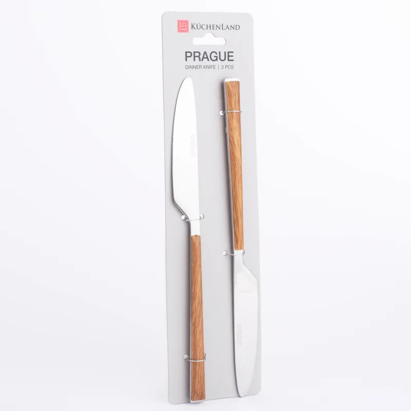 Нож столовый, 2 шт, сталь/пластик, коричневый, Prague, image-5