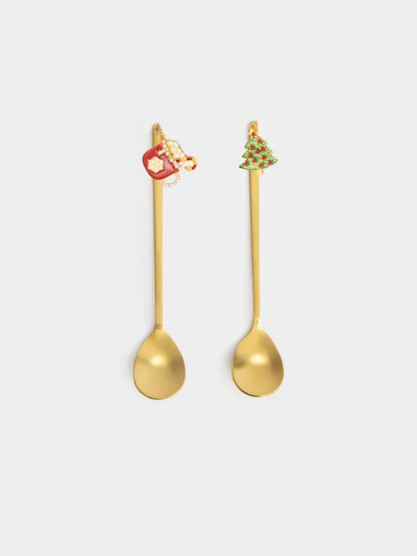 Ложка десертная, 14 см, 2 шт, Елка/Кружка, Christmas traditions, image-0