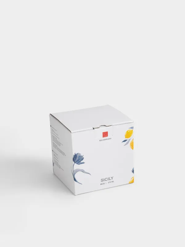 Кружка, 370 мл, фарфор F, белая, Цветок и лимоны, Sicily, image-5