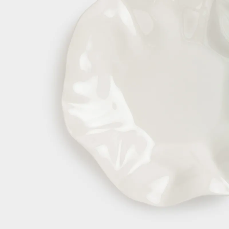 Тарелка закусочная, 21 см, фарфор N, молочная, Мятый эффект, Crumple, image-3