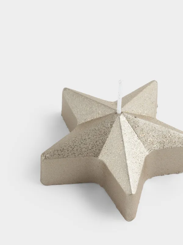Свеча, 3x8 см, с блестками, Звезда, Star candle, image-2